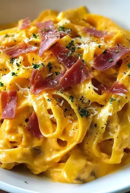 Creamy Pumpkin Alfredo Pasta with Crispy Prosciutto