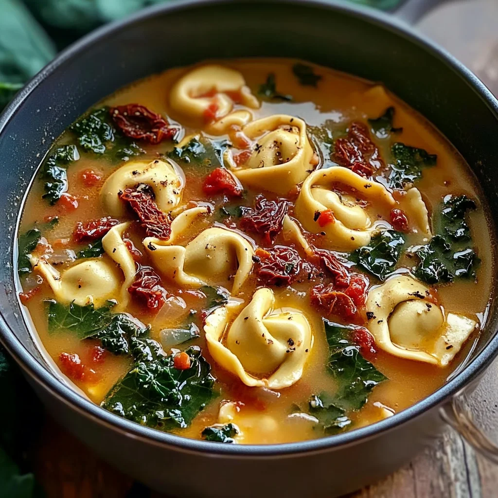 Creamy Tuscan Garlic Tortellini Soup