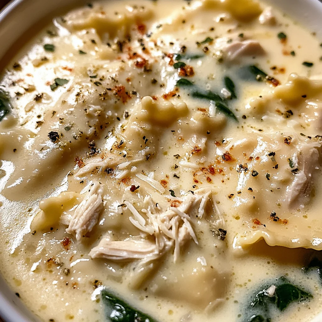 Creamy White Chicken Lasagna Soup