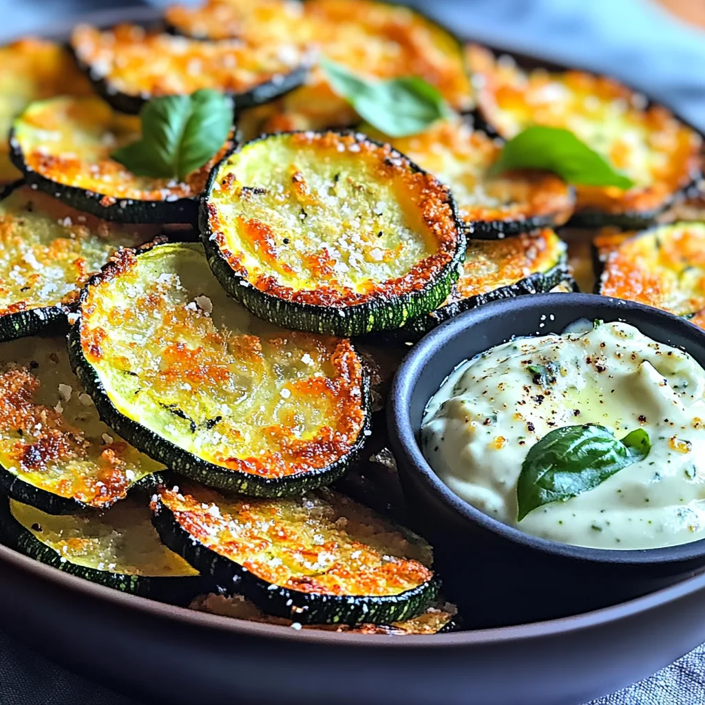 Crispy Lemon Parmesan Zucchini Chips with Basil Aioli