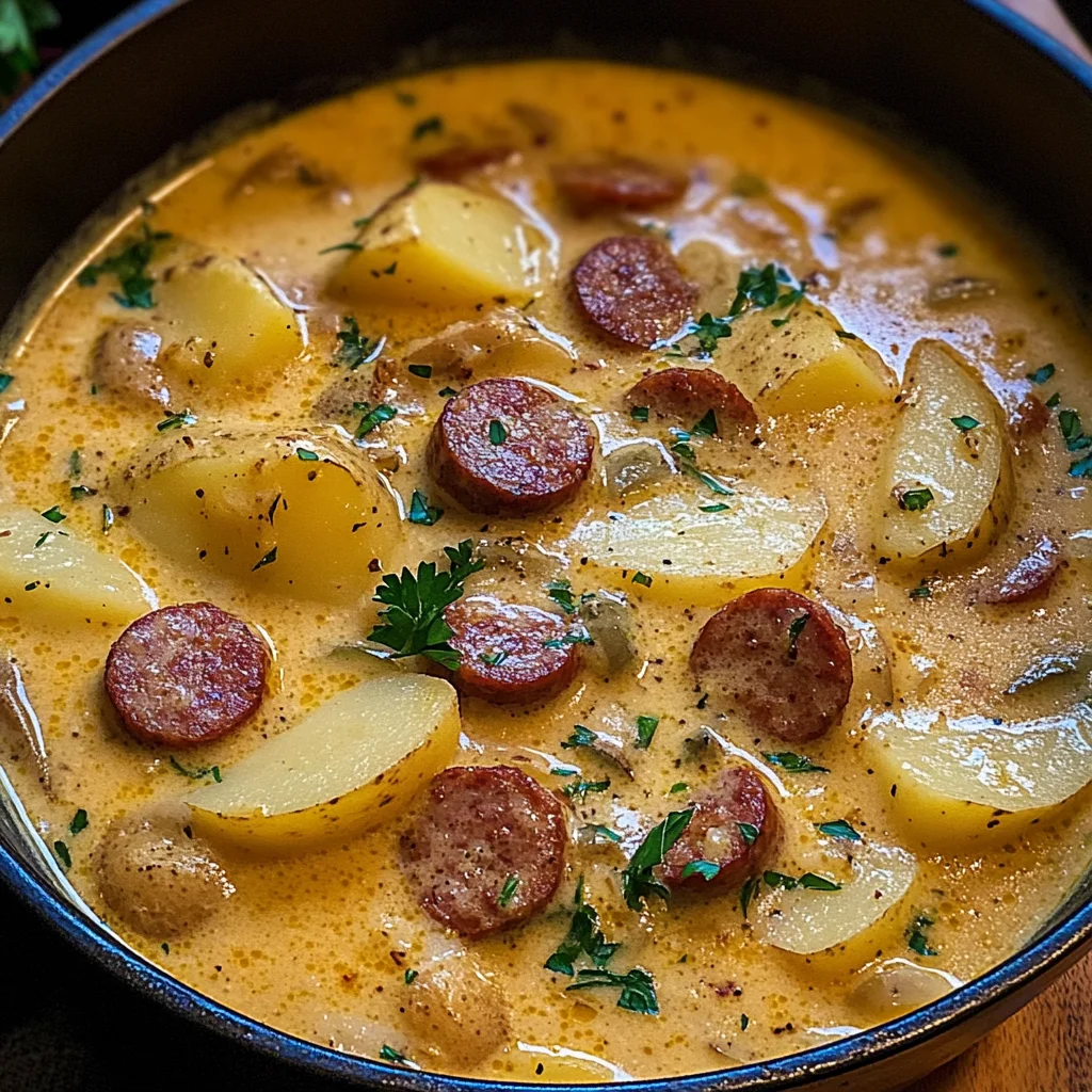Delicious Cajun Potato Soup Recipe with Andouille Sausage