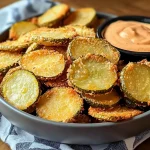 Easy Air Fryer Fried Pickles Recipe with Sriracha Mayo Dipping Sauce