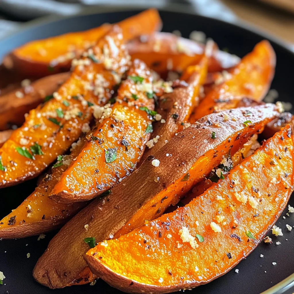 Garlic Parmesan Sweet Potato Wedges Made Easy in Air Fryer