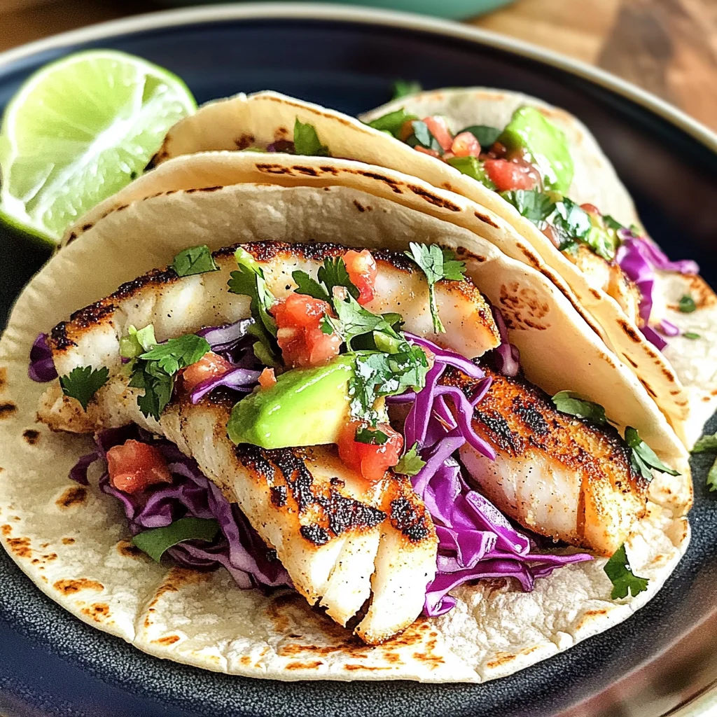 Grilled Fish Tacos with Chipotle-Lime Dressing