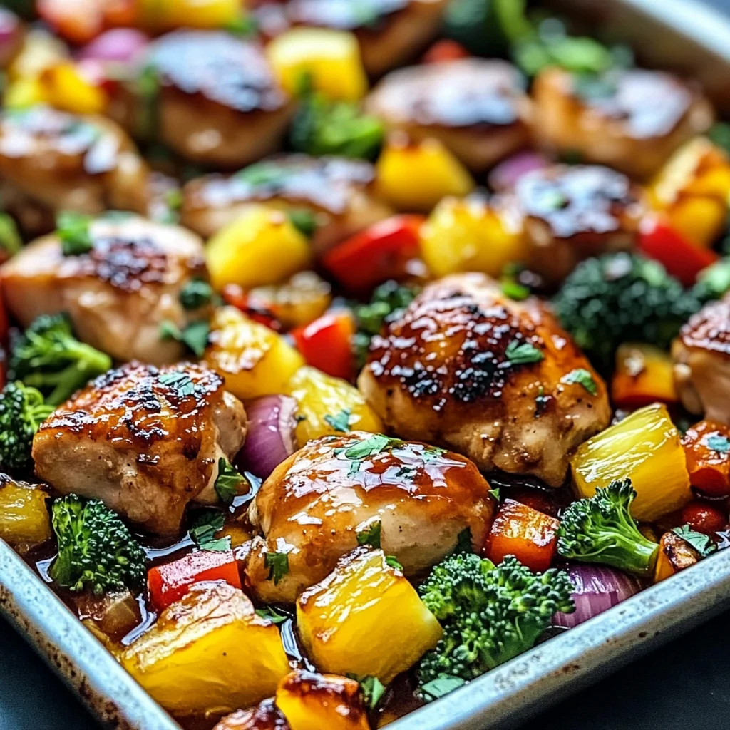 Hawaiian Chicken Sheet Pan Dinner