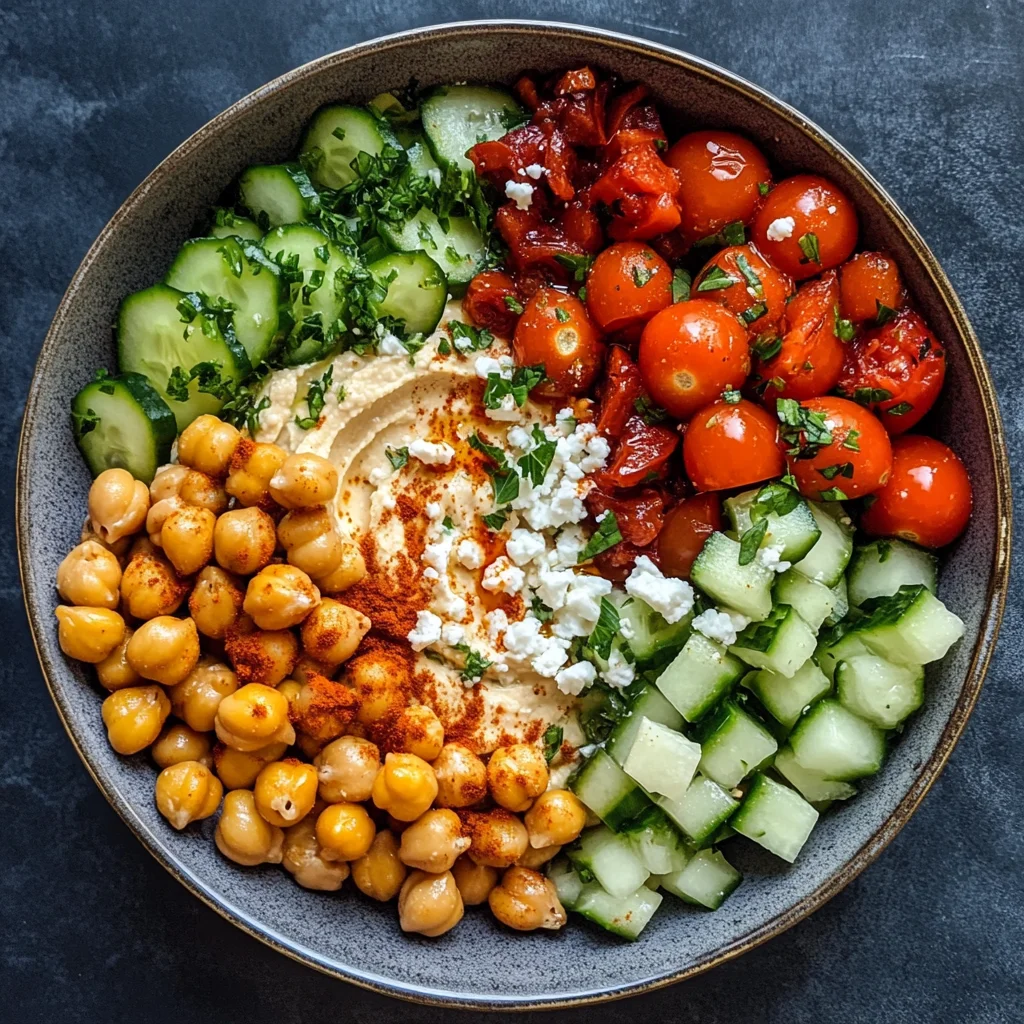 Healthy Mediterranean Hummus Bowl