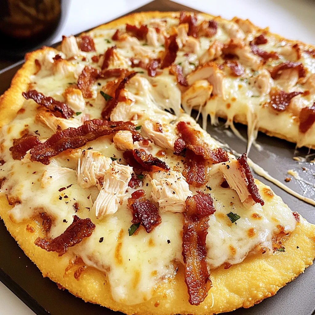 Keto Chicken Bacon Ranch Pizza