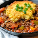Keto Cornbread Chili Skillet