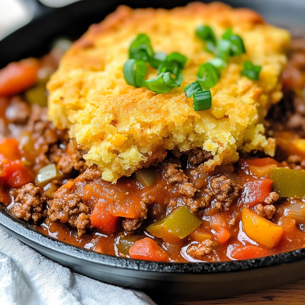 Keto Cornbread Chili Skillet