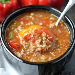 Keto Slow Cooker Stuffed Pepper Soup