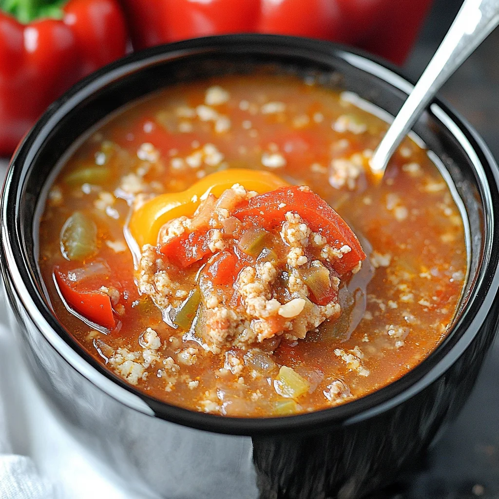 Keto Slow Cooker Stuffed Pepper Soup