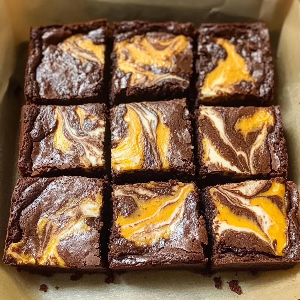 Pumpkin Cheesecake Swirl Brownies