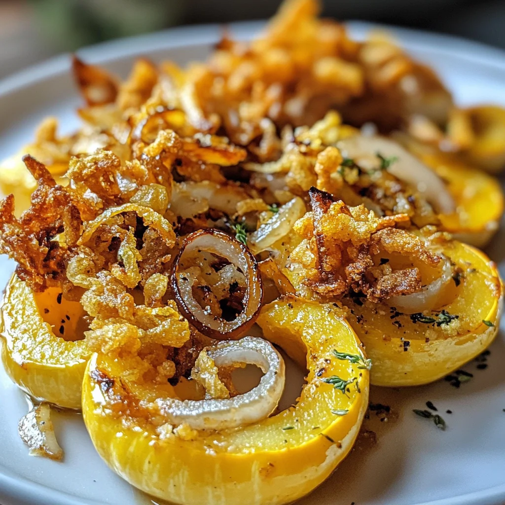 Roasted Delicata Squash with Crispy Onions