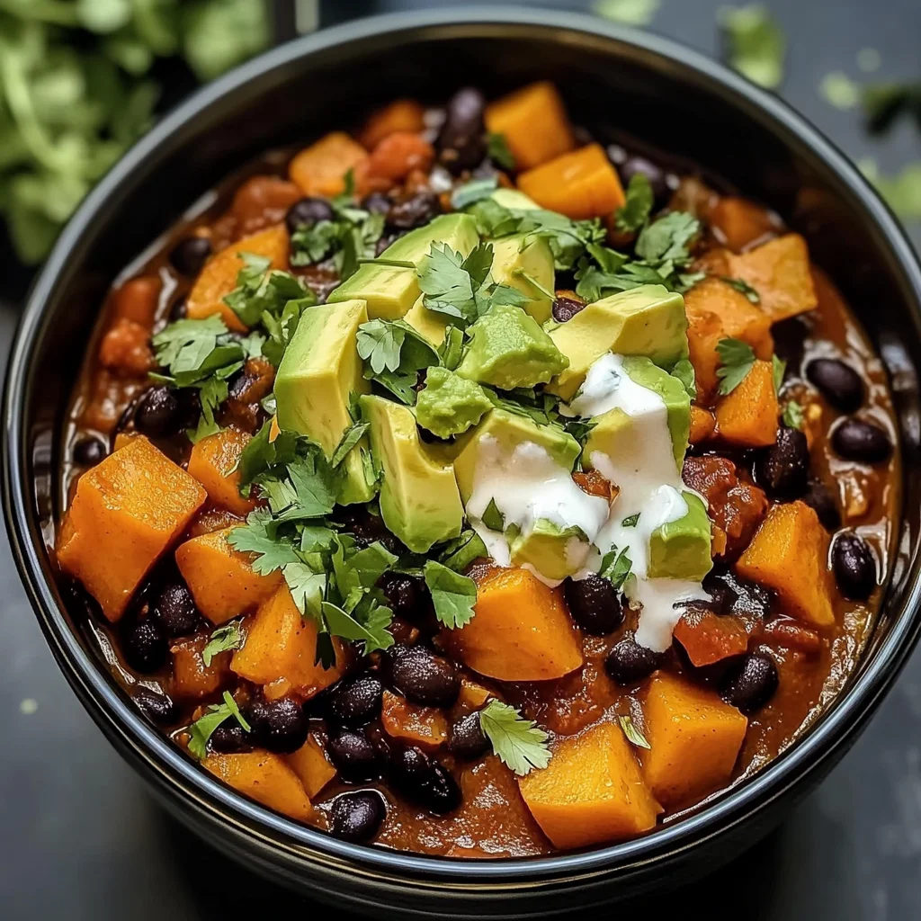 Slow Cooker Sweet Potato Black Bean Chili