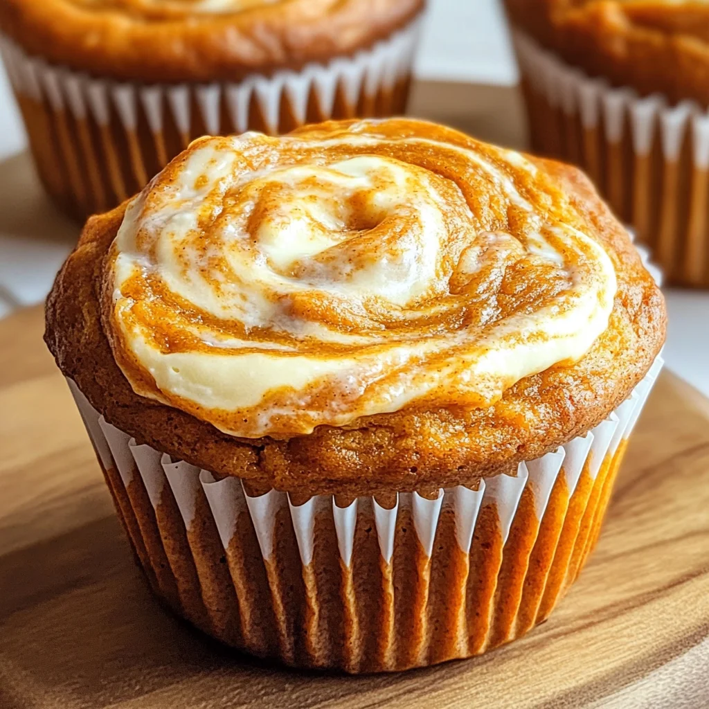 Swirled Pumpkin Cream Cheese Muffins