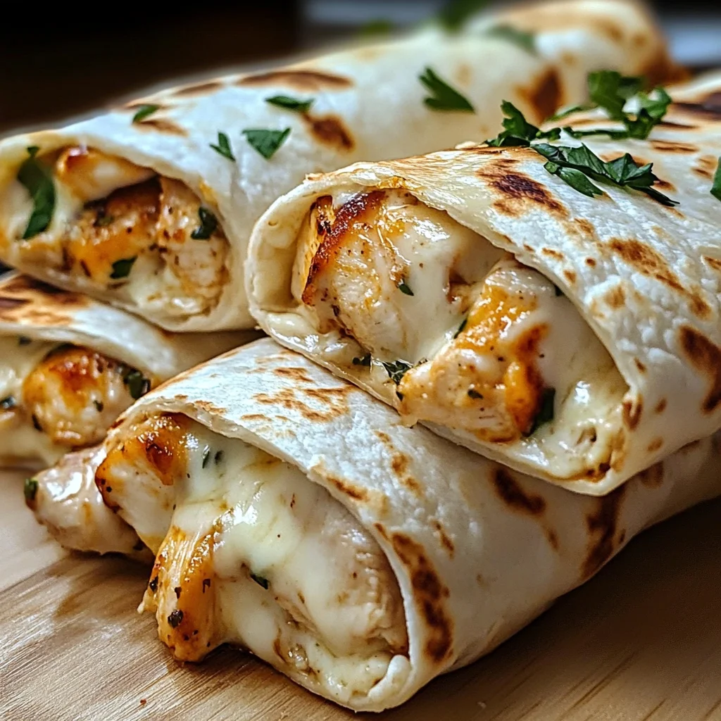 Cheesy Garlic Chicken Wraps