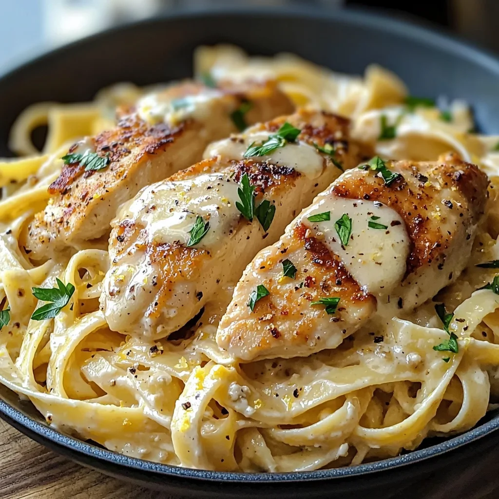 Creamy Lemon Garlic Chicken Pasta