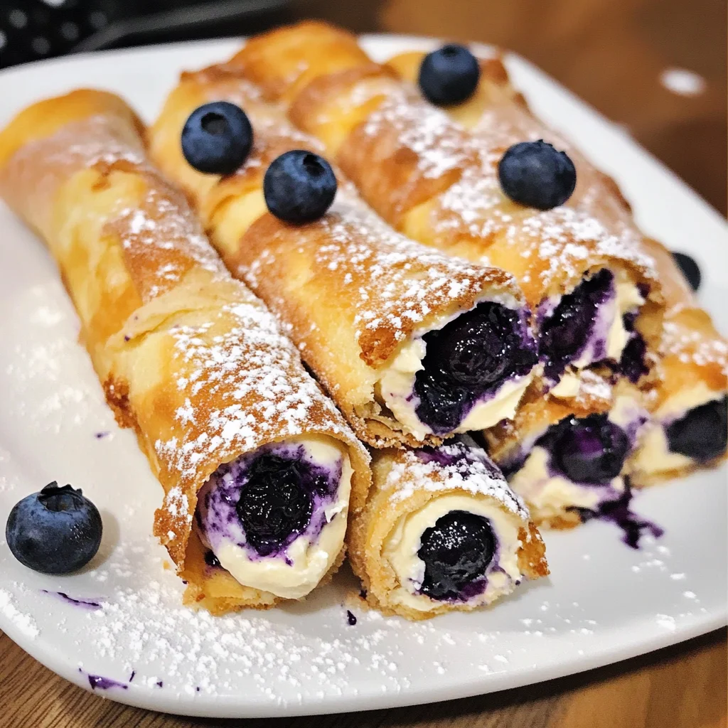 Crispy Keto Blueberry Cream Cheese Roll-Ups