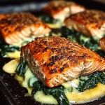 Delicious Blackened Salmon Stuffed with Spinach & Parmesan Recipe