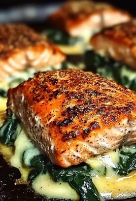 Delicious Blackened Salmon Stuffed with Spinach & Parmesan Recipe