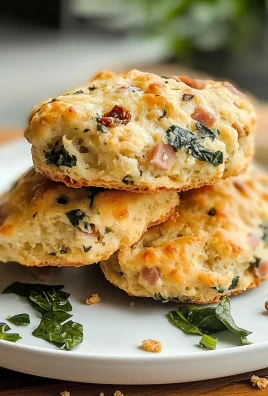 Delicious Breakfast Protein Biscuits with Spinach and Cheese