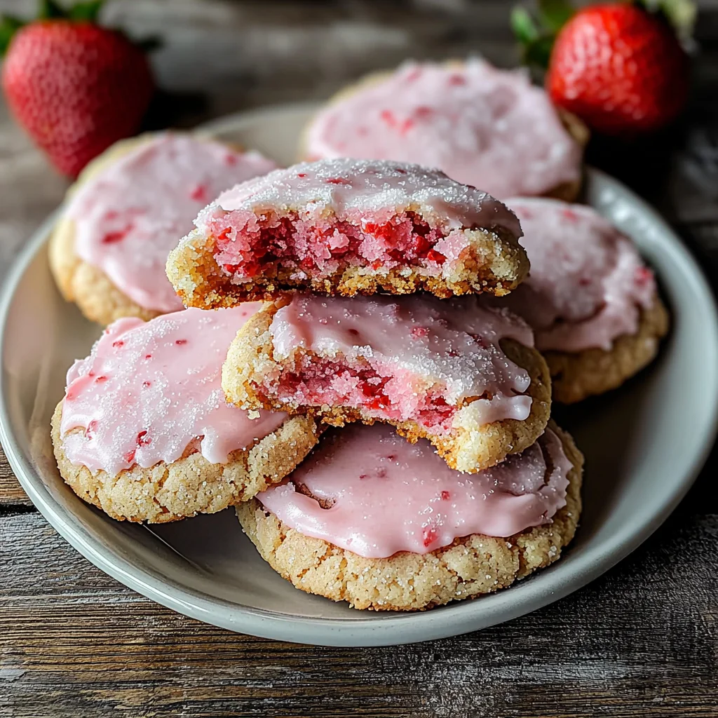 Double Strawberry Sugar Cookies