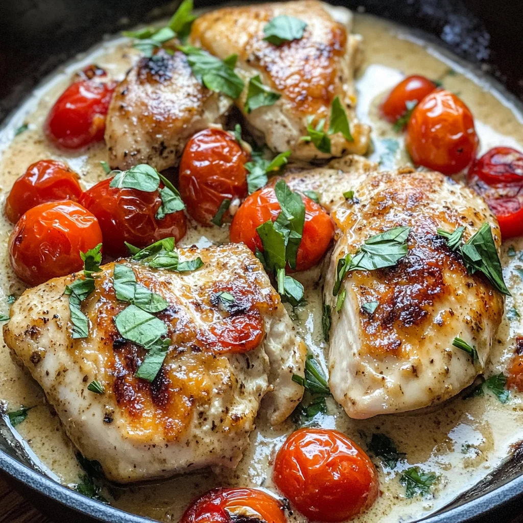 Easy Creamy Garlic Chicken Skillet