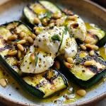 Grilled Zucchini with Burrata and Pine Nuts