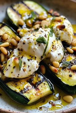 Grilled Zucchini with Burrata and Pine Nuts