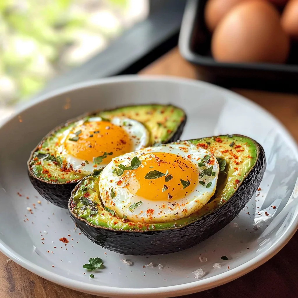 Keto Air Fryer Avocado Baked Egg