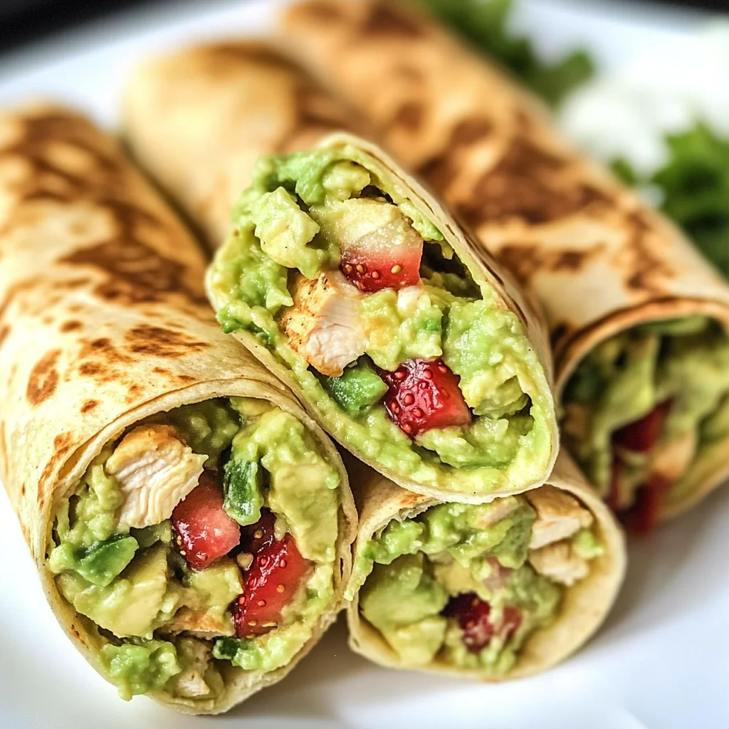 Keto Avocado Chicken Strawberry Salad Rollups
