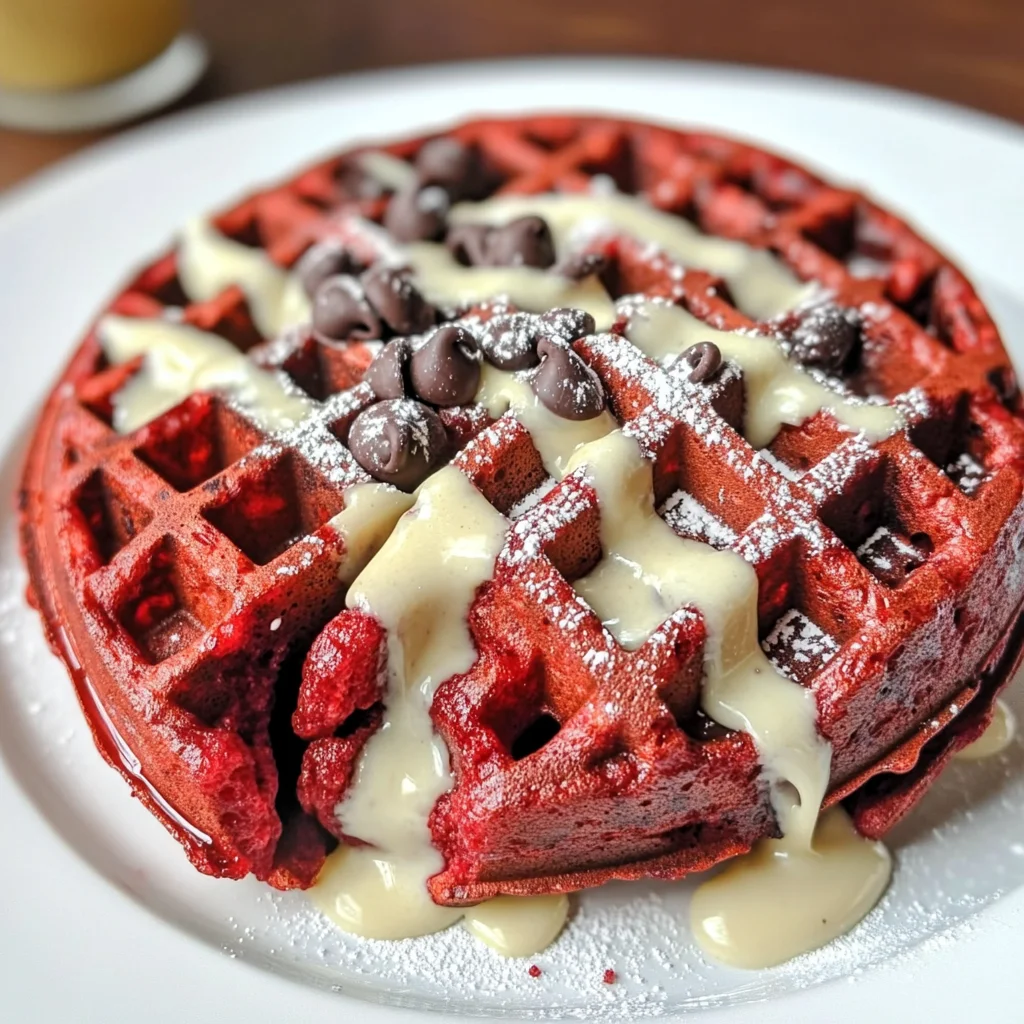 Keto Chocolate Chip Red Velvet Waffles
