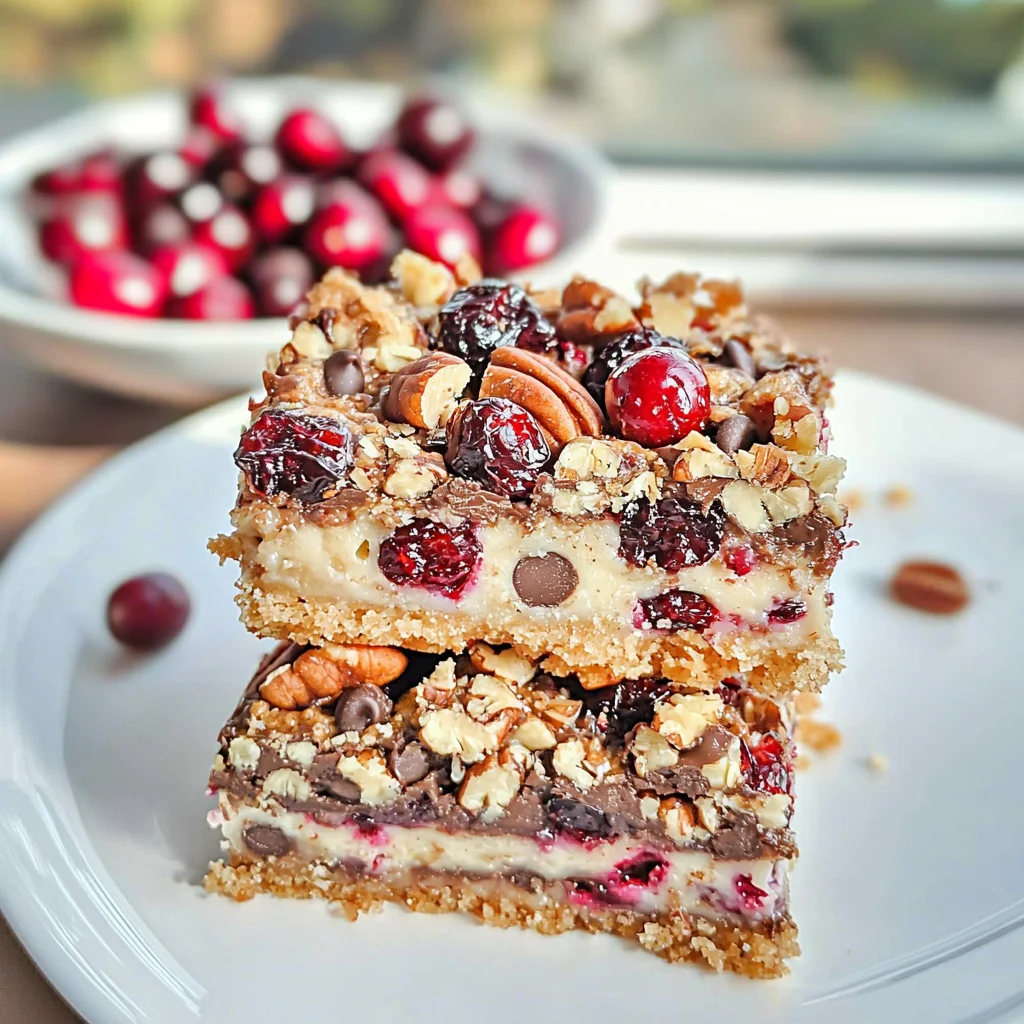 Keto Cranberry Pecan Magic Bars