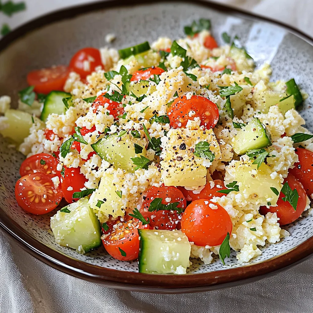 Keto Cucumber and Cauliflower Salad