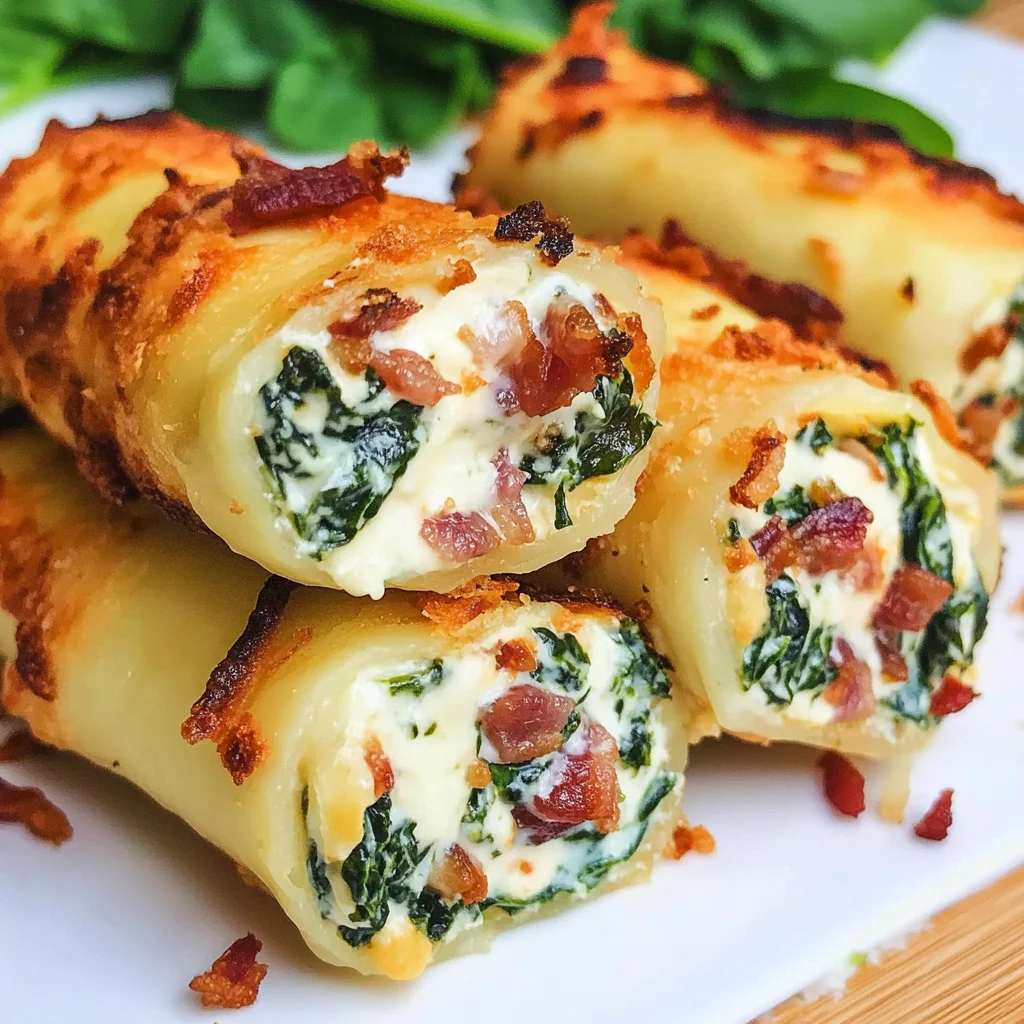 Keto Spinach and Bacon Cream Cheese Roll Ups