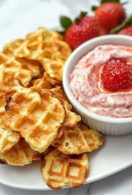 Keto Strawberry Shortcake Chaffle Chips and Dip