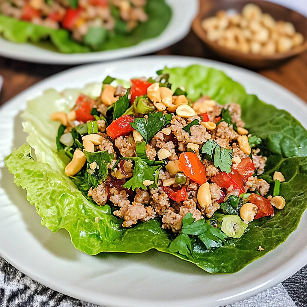 Keto Thai Ground Turkey Lettuce Wraps