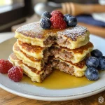 Low Carb Healthy Cottage Cheese Pancakes with Sausage