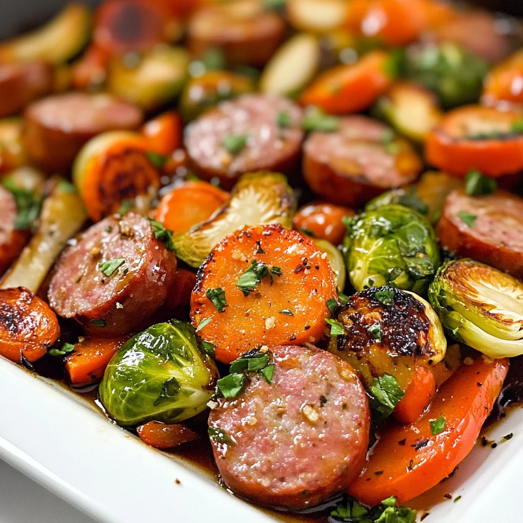 Low Carb Honey Garlic Sausage and Veggie Sheet Pan