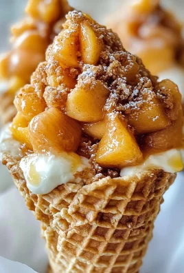 Peach Cobbler Stuffed Cones