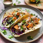 Air Fryer Salmon Tacos with Slaw