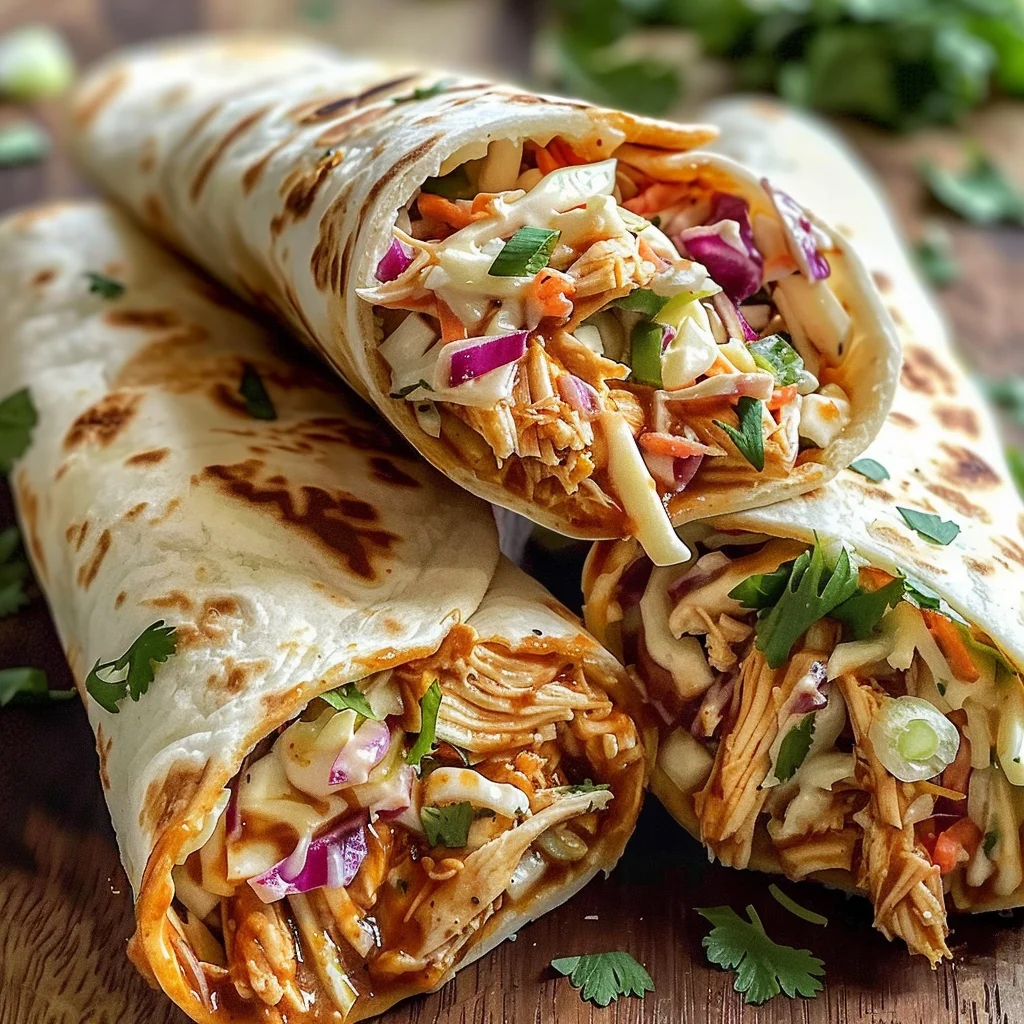 BBQ Chicken Coleslaw Wraps