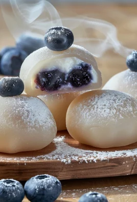 Blueberry Cream Mochi Buns