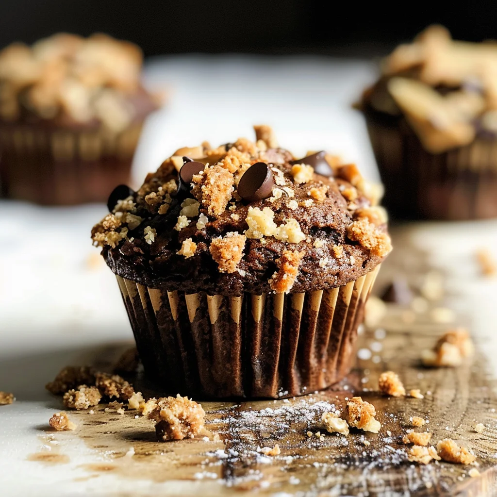 Chocolate Coffee Toffee Crunch Muffins