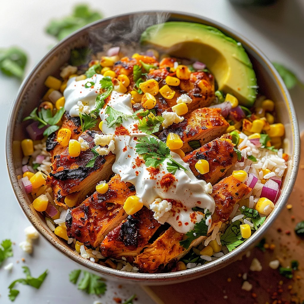 Delicious Street Corn Chicken Rice Bowl Recipe