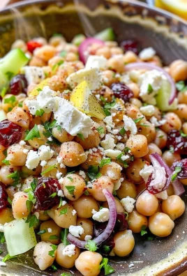 Feta & Cranberry Chickpeas with Lemon Vinaigrette