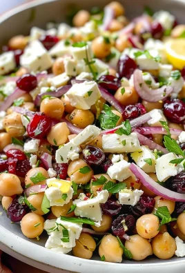 Feta & Cranberry Chickpeas with Lemon Vinaigrette – The Best 10-Minute Zesty Salad