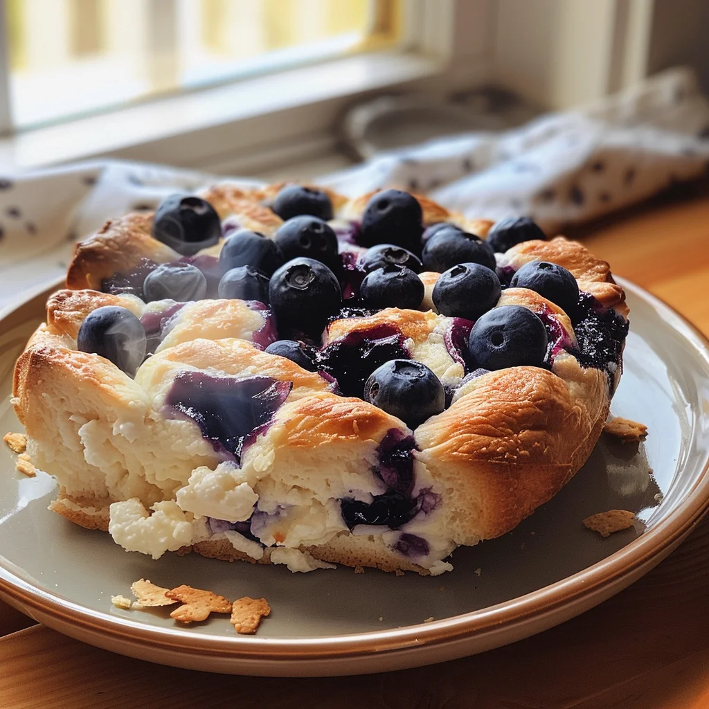 Fluffy Cottage Cheese Blueberry Cloud Bread