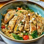High Protein Mediterranean Chicken Orzo