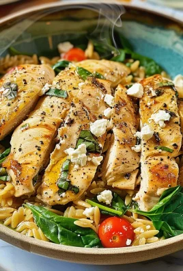 High Protein Mediterranean Chicken Orzo